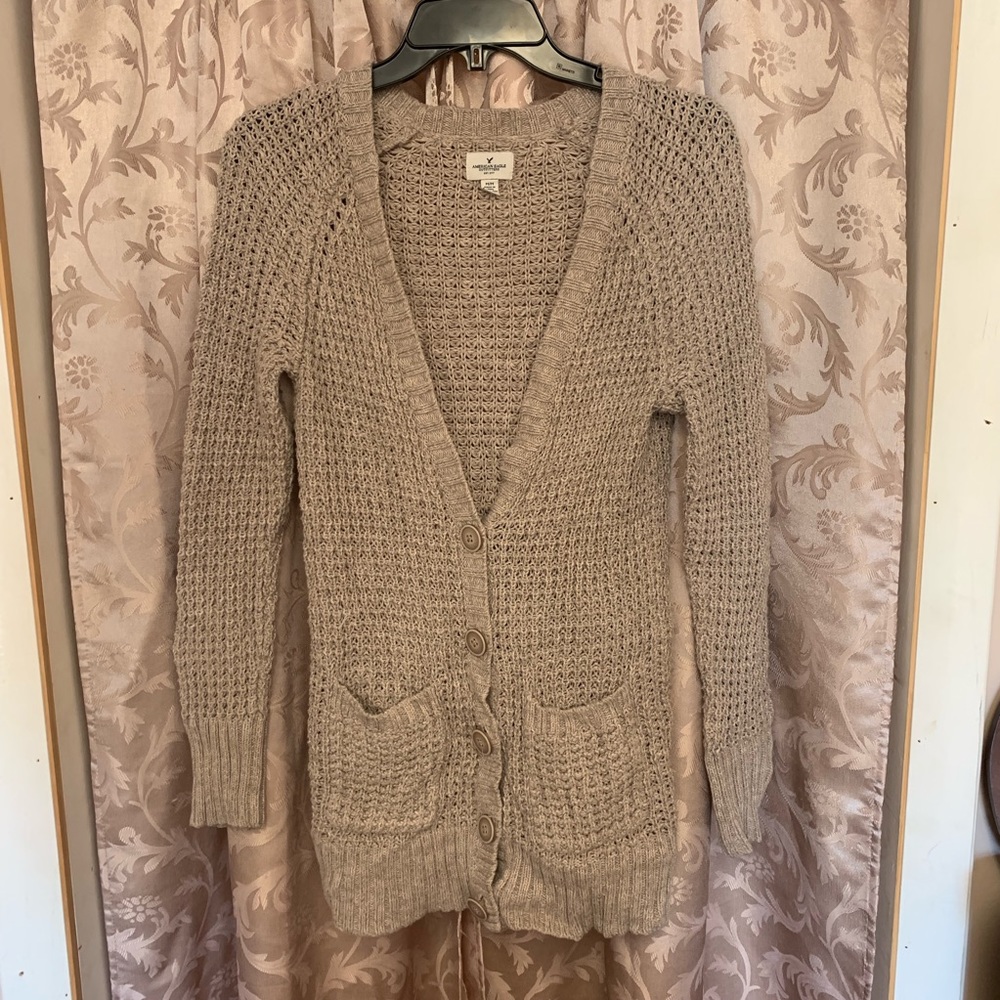 Tan knitted cardigan